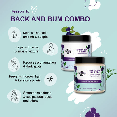 the beauty co Body Care Essential Kit | Back and Bum Cream and Scrub and French Lavender Essential Oil